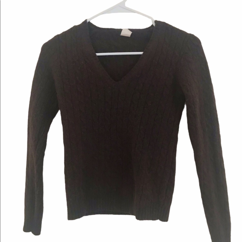 brown cashmere pullover sweater